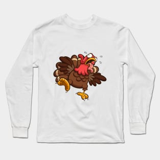 Startled Turkey Gobbling Long Sleeve T-Shirt